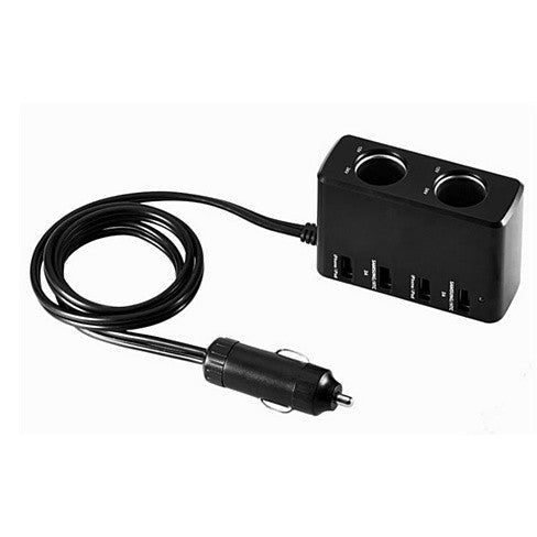 Dual Car 12v Outlet with 4 USB all Gadget Charger by VistaShops