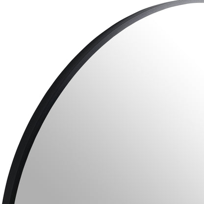 32 x 32 Inch Bathroom Mirror Black Aluminum Frame