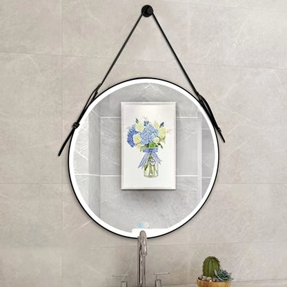 Bathroom LED Mirror 32 Inch Round Bathroom Mirror with Lights Smart 3 Lights Dimmable Illuminated Bathroom Mirror Wall Mounted Large LED Mirror Anti-Fog Lighted Vanity Mirror