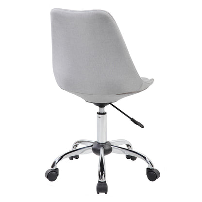 Techni Mobili Armless Task Chair with Buttons, Grey