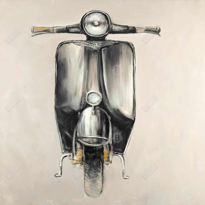 Small black moped - 32x32 Print on canvas