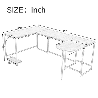 U-shaped Computer Desk, Industrial Corner Writing Desk with CPU Stand, Gaming Table Workstation Desk for Home Office (Brown) (OLD SKU: WF198675AAT)