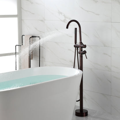 Double Handle Floor Mounted Clawfoot Tub Faucet