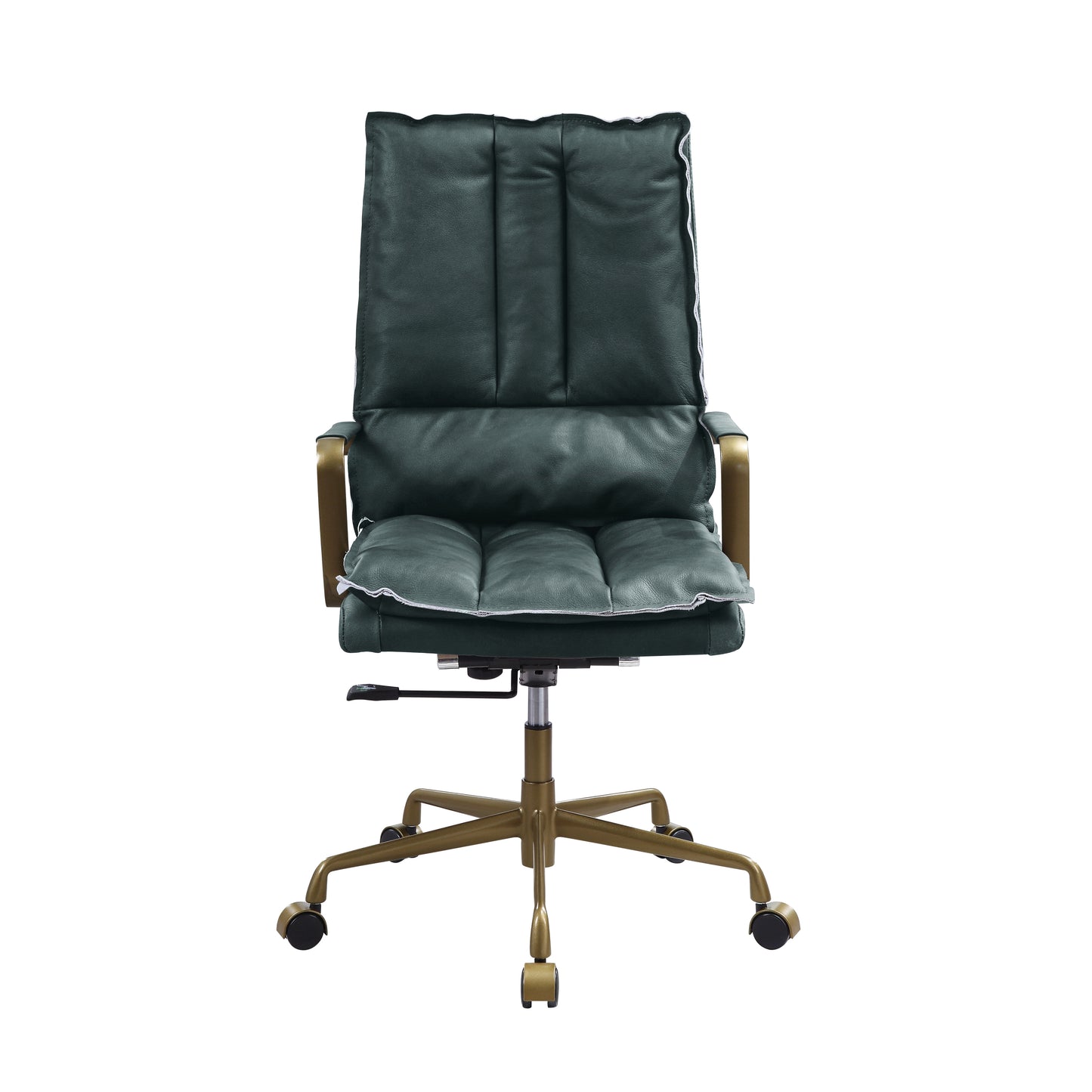 ACME Tinzud Office Chair in Dark Green Top Grain Leather 93166