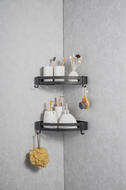 Double bathroom corner shelf