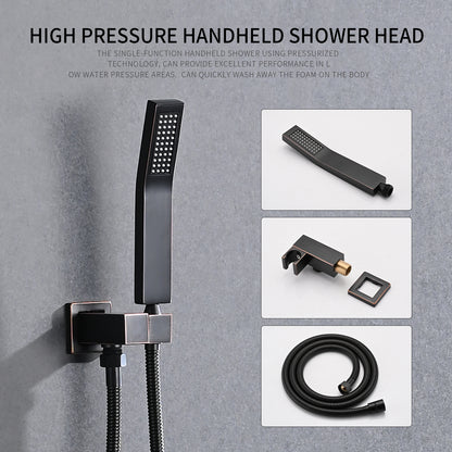 Shower System Shower Faucet Combo Set Wall Mounted with 12" Rainfall Shower Head and handheld shower faucet