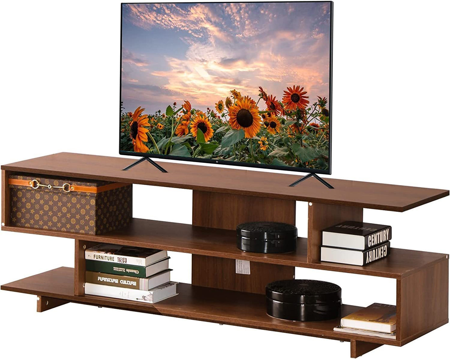 Modern TV Stand for 60" TV, Entertainment Center TV Console with Storage TV Cabinet with Shelves for Living Room Bedroom.