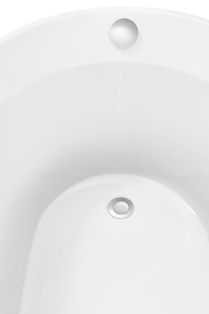 69" 100% Acrylic Freestanding Bathtub，Contemporary Soaking Tub，white Bathtub