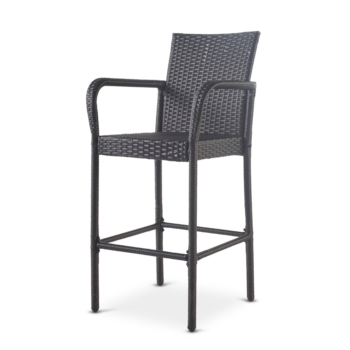 Stewart 30-Inch Outdoor Grey Wicker Barstool (Set of 2)