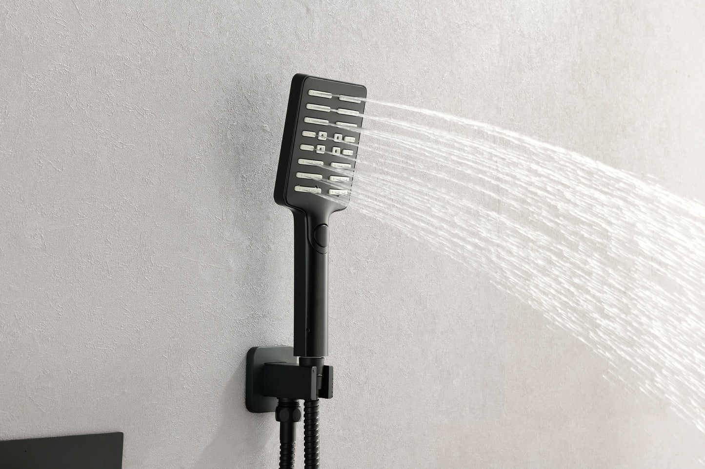 Wall Mounted Waterfall Rain Shower System With 3 Body Sprays & Handheld Shower