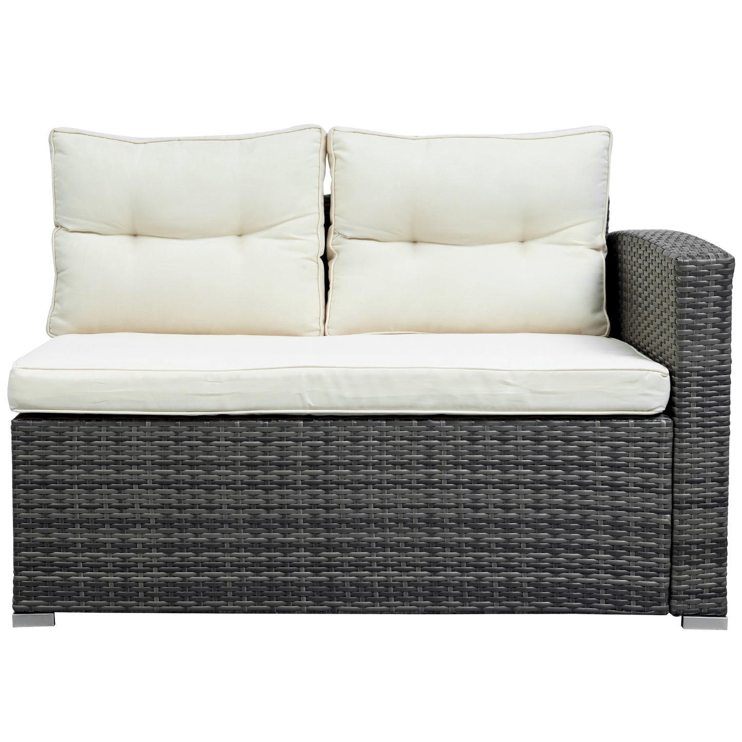 U_STYLE Outdoor Furniture Sofa Set with Large Storage Box