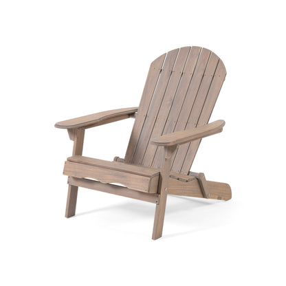 Milan Outdoor Acacia Folding Gray Adirondack Chair