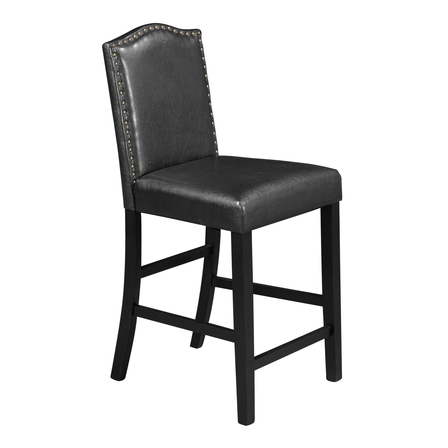 TOPMAX 5 Piece Dining Set with Matching Chairs and Bottom Shelf for Dining Room, Black Chair+Black Table