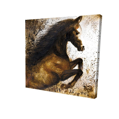 Horse rushing into the dust - 08x08 Print on canvas