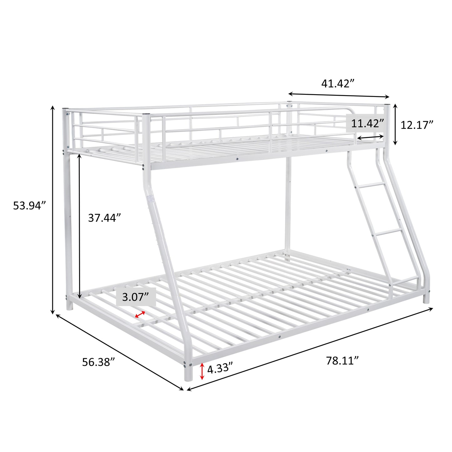 Twin over Full Metal Bunk Bed