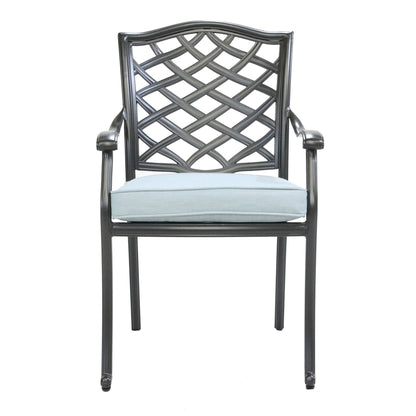 Dining Arm Chair, Light Blue, Set of 2