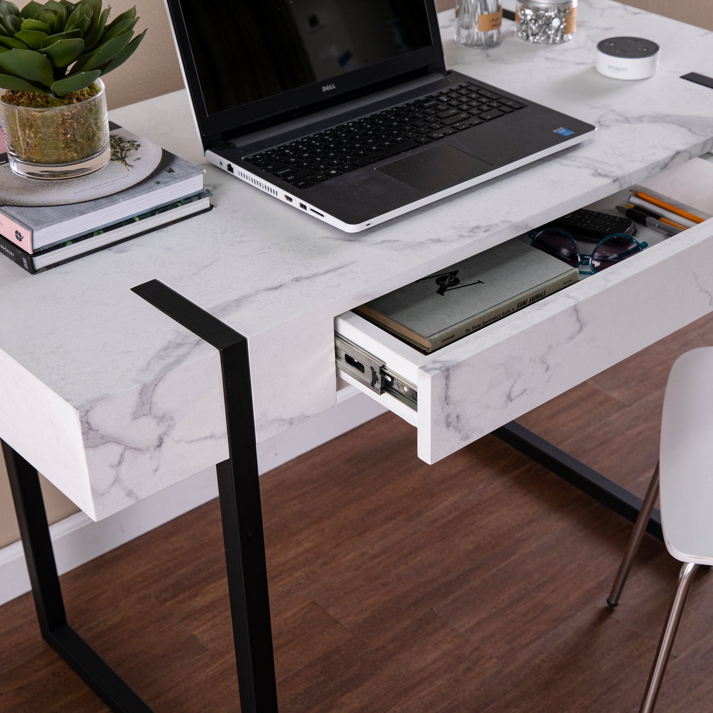 Rangley Modern Faux Marble Desk