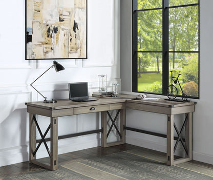 ACME Talmar Writing Desk w/Lift Top in Rustic Oak Finish OF00053