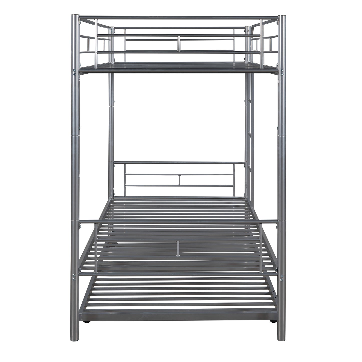 Twin-Over-Twin Metal Bunk Bed With Trundle,Can be Divided into two beds,No Box Spring needed ,White ( old sku: MF194806AAN )