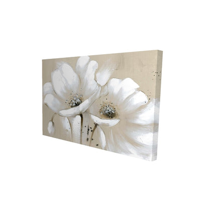 White abstract wild flowers - 20x30 Print on canvas