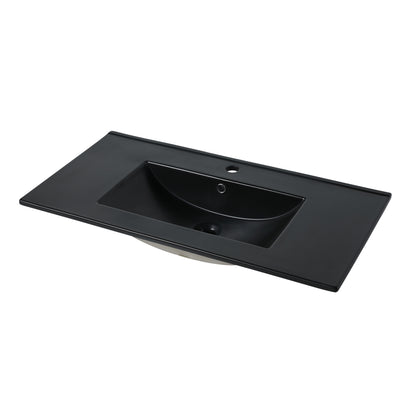 36 Inch Black Cermic Bathroom Vanity Top Sink