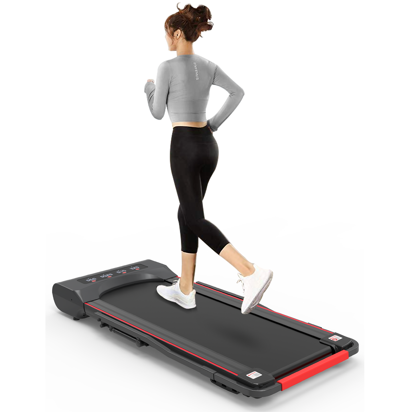 Under Desk Walking Pad Treadmill Foldable with Handlebar Remote Controll