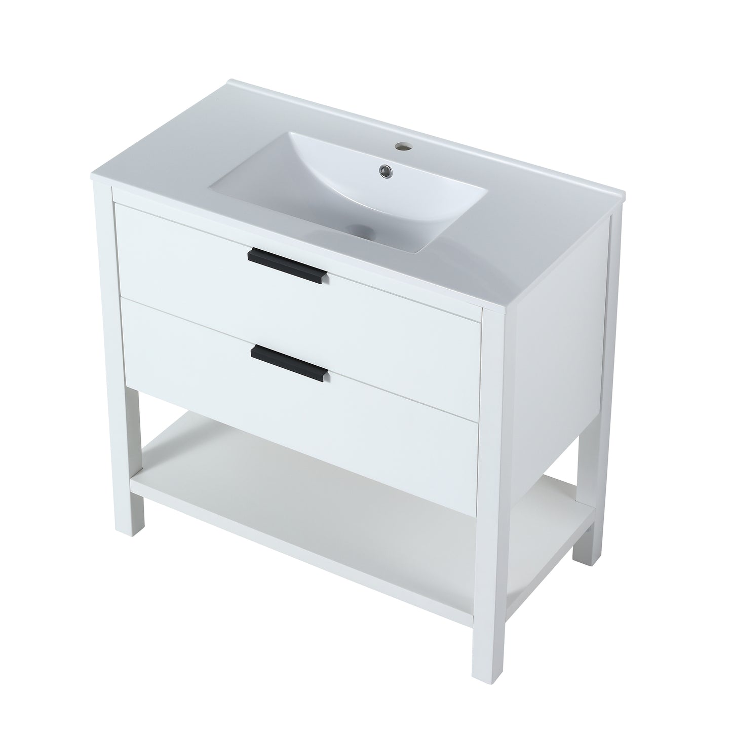 36 Inch Bathroom Vanity Plywood With 2 Drawers,36x18