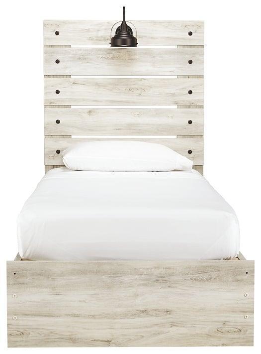 Ashley Cambeck Whitewashed Casual Twin Panel Bed with 2 Storage Drawers B192B13