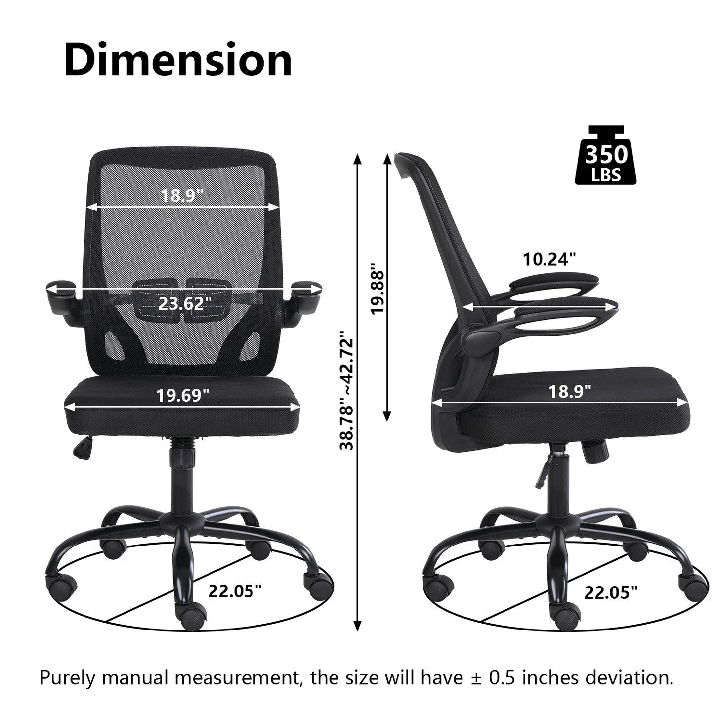 Mesh chair Home Office Chair Ergonomic Desk Chair Mesh Computer Chair Height Adjustable Swivel Chair for Office, Home, School (Black）