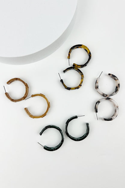 ACETATE HOOP EARRINGS