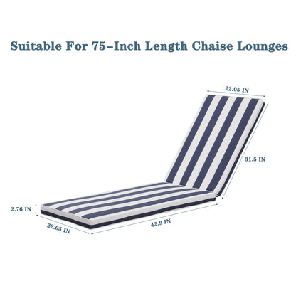 Outdoor Chaise Lounge Chair Set With Cushions, Five-Position Adjustable Aluminum Recliner,All Weather For Patio,Beach,Yard, Pool