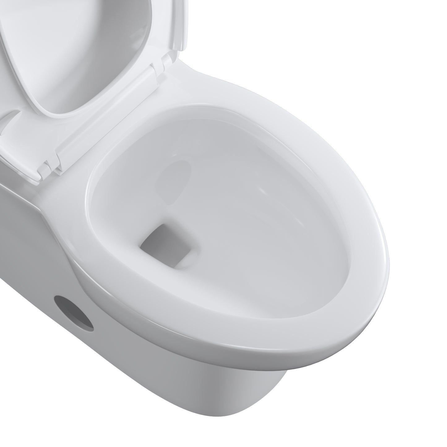 Single Flush Elongated Standard One Piece Toilet with Comfortable Seat Height, Soft Close Seat Cover, High-Efficiency Supply, and White Finish Toilet Bowl (White Toilet)