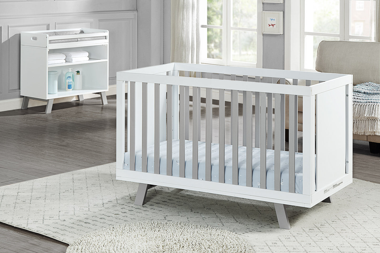 Livia Multi Purpose Changing Table White/Gray