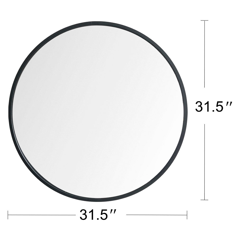 32" Wall Circle Mirror Large Round Black Farmhouse Circular Mirror for Wall Decor Big Bathroom Make Up Vanity Mirror Entryway Mirror