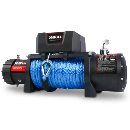 X-BULL 12000 lbs Electric Winch Synthetic Rope Trailer Towing 12V Truck Jeep SUV