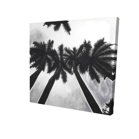 Monochrome palm trees - 32x32 Print on canvas