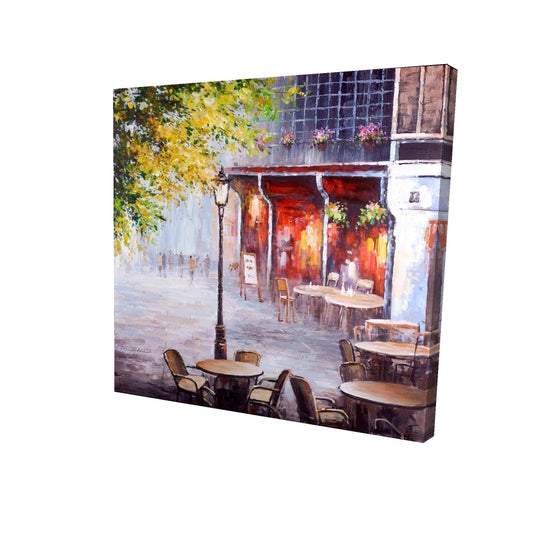 Outdoor restaurant by a nice day - 08x08 Print on canvas