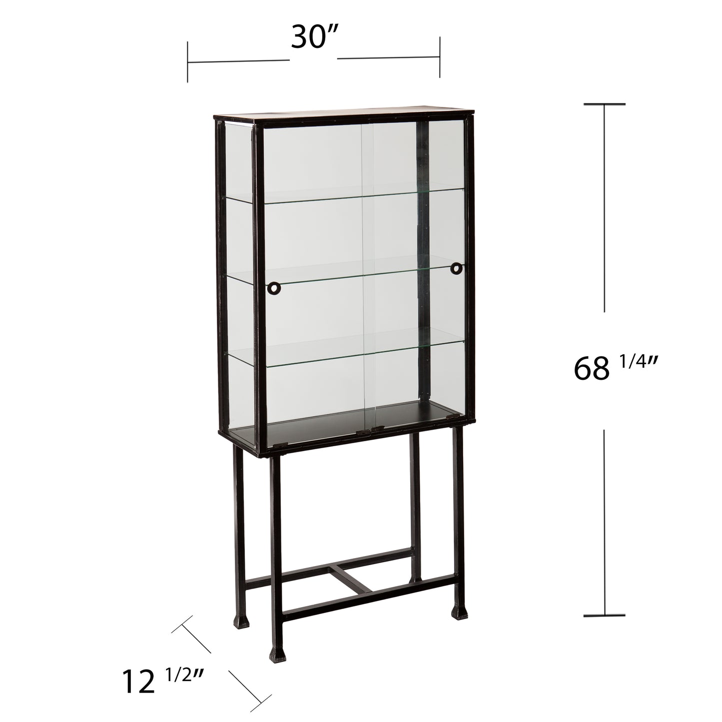 Metal/Glass Sliding-Door Display Cabinet