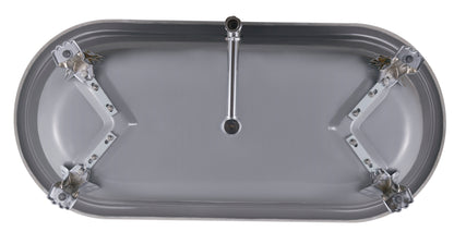 67" 100% Acrylic Freestanding Bathtub，Contemporary Soaking Tub，white inside and gray outside