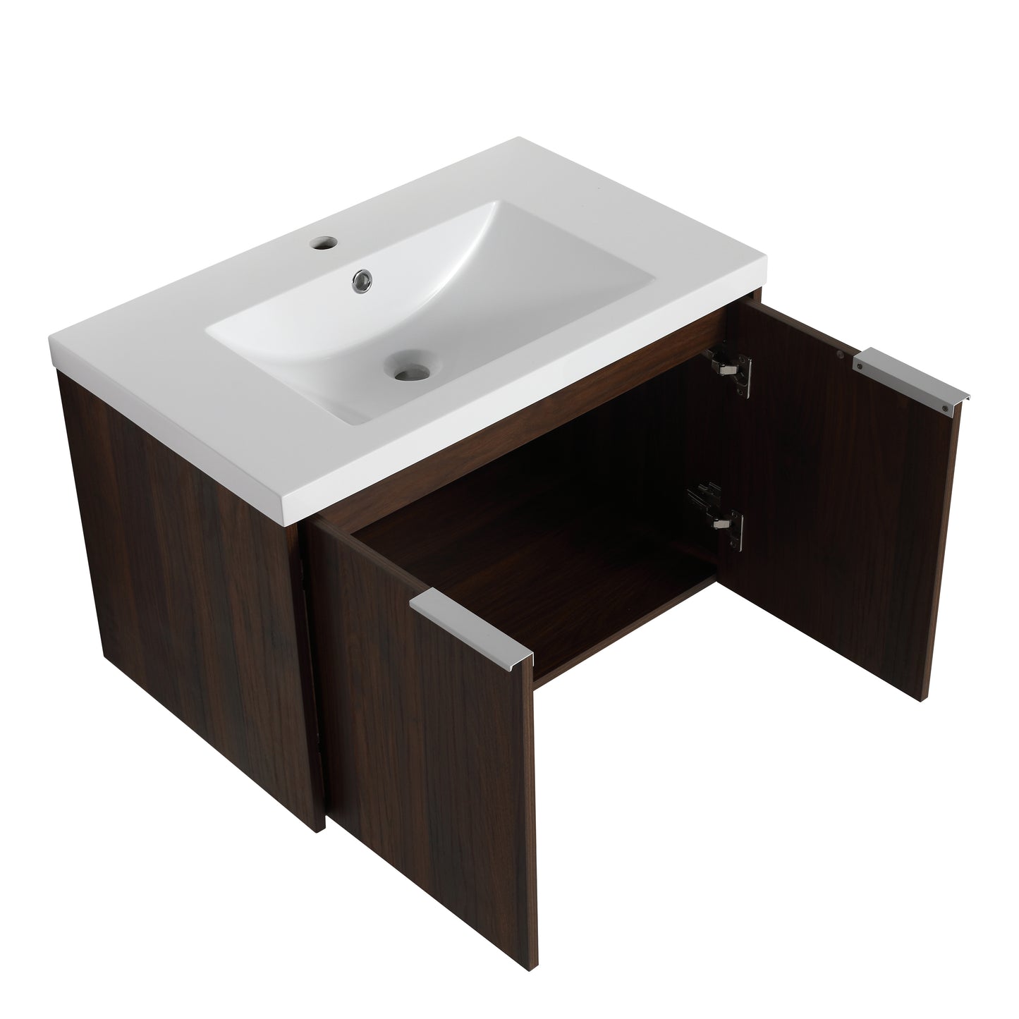 Soft Close Doors Bathroom Vanity With Sink,30 Inch For Small Bathroom,30x18-00630CAW（KD-Packing）