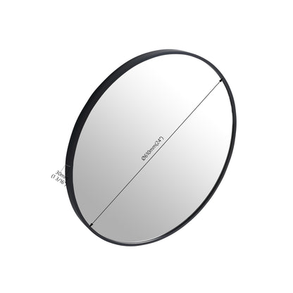 24"  Large Round Black Circular Mirror