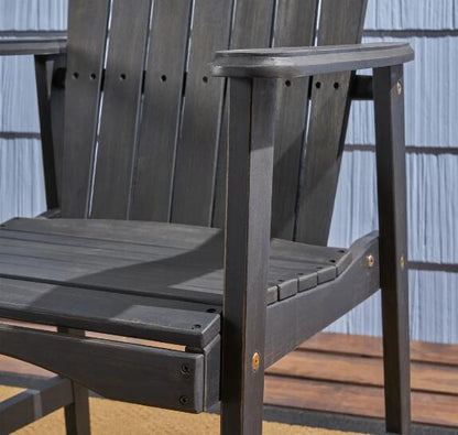 Gray outdoor ADIRONDACK solid wood lounge chair can be used as an outdoor dining chair(Set of 2)