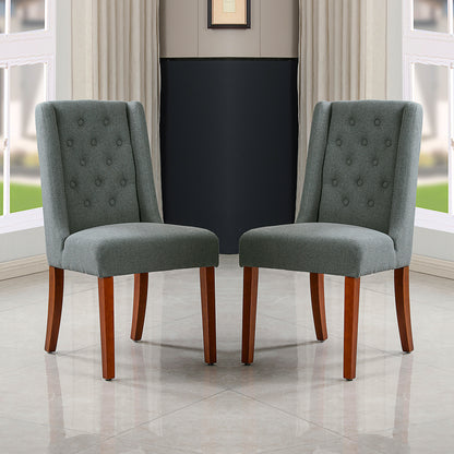 Tufted Parsons Chair  (Set of 2), Gray