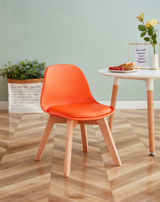 BB chair ,wood leg; pp back with cushion, ORANGE, 2 pcs per set