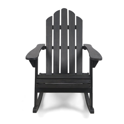 Outdoor lounging hollywood adirondack gray rocking chair