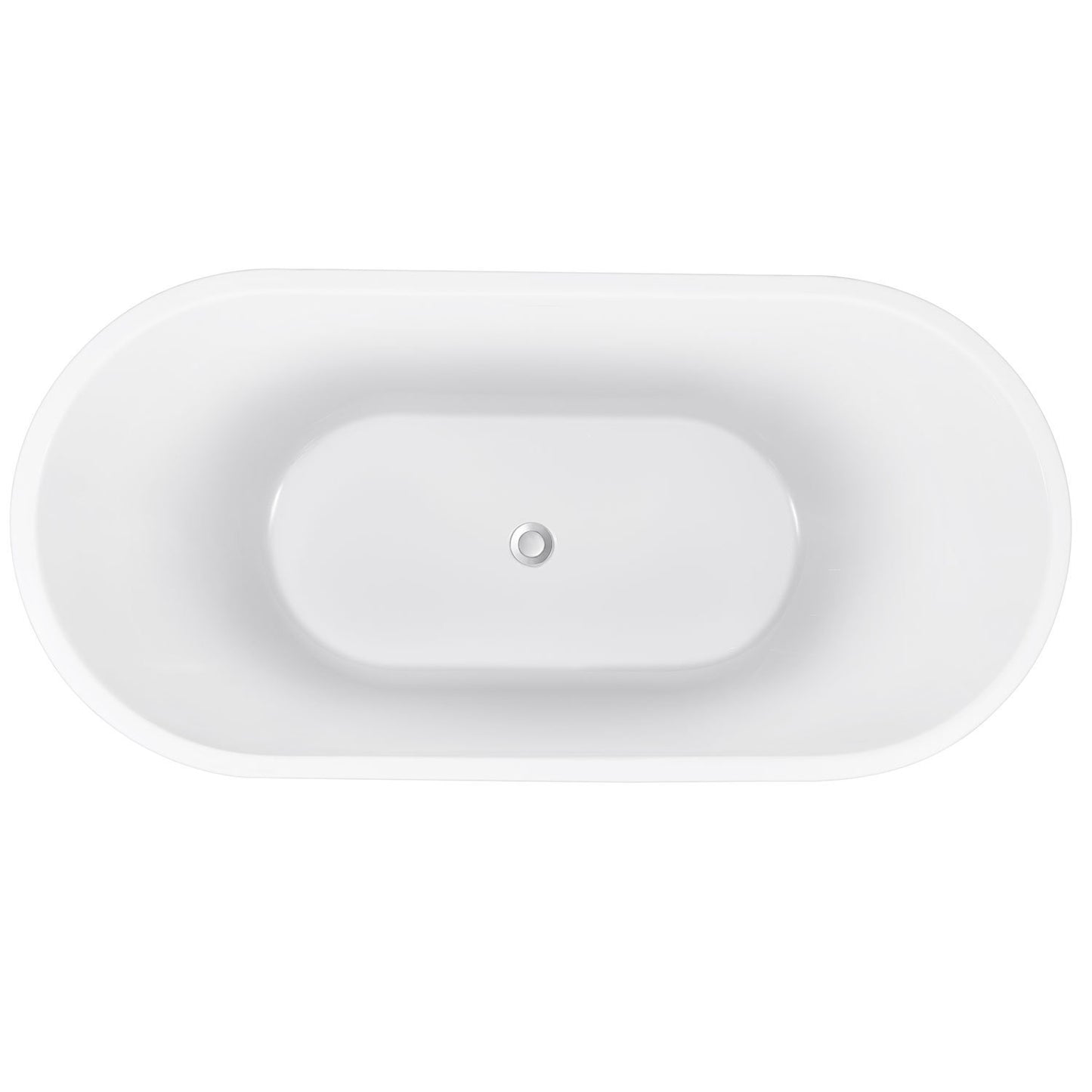 65" 100% Acrylic Freestanding Bathtub，Contemporary Soaking Tub，white Bathtub