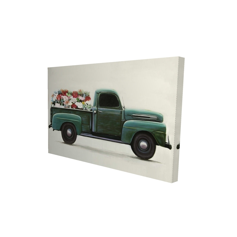 Flowers farm truck - 20x30 Print on canvas