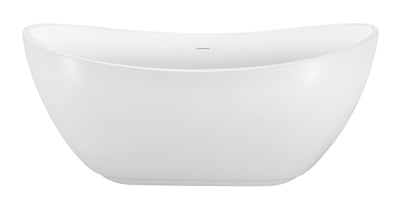 62" 100% Acrylic Freestanding Bathtub，Contemporary Soaking Tub，white Bathtub