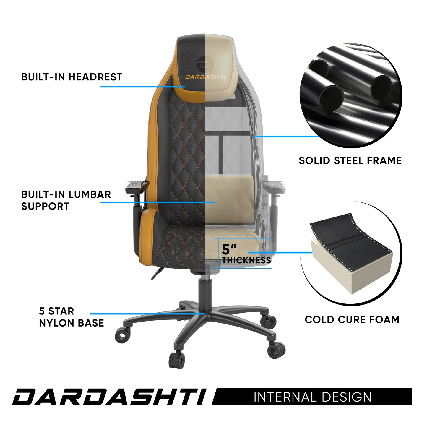 Dardashti Gaming Chair - Yellow