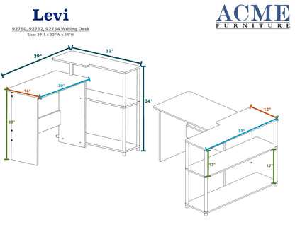 ACME Ievi Writing Desk, Black Finish 92754